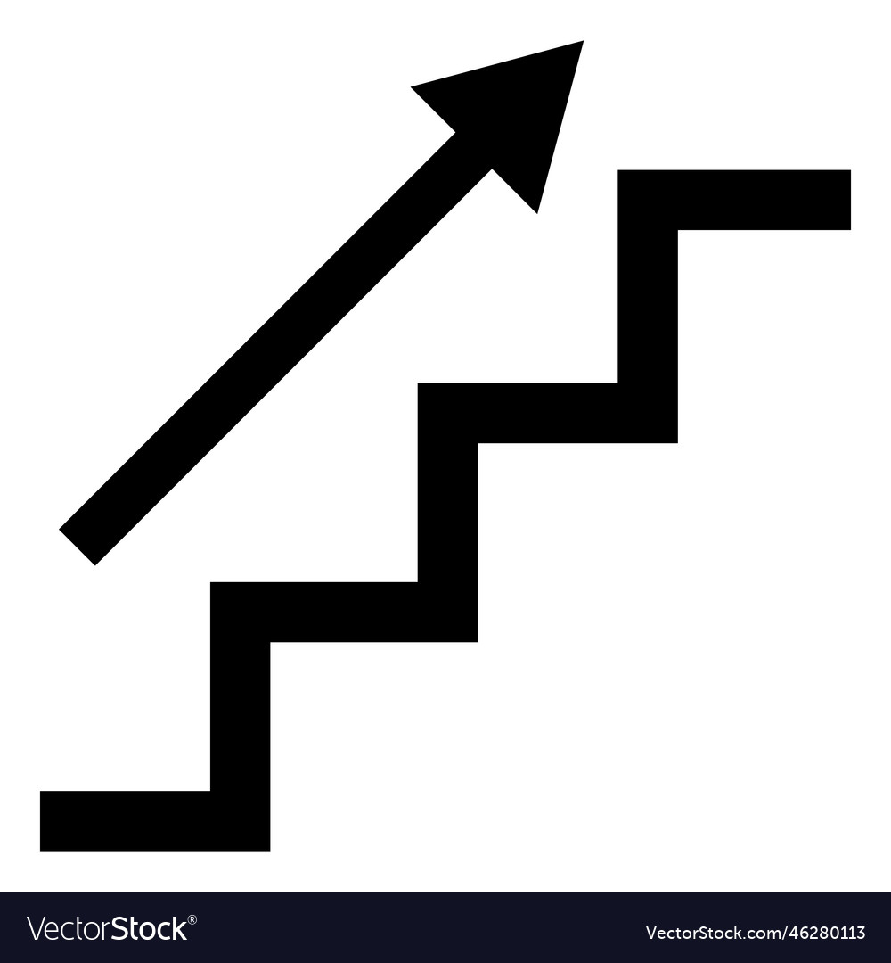 Stairs icon up down step top symbol Royalty Free Vector