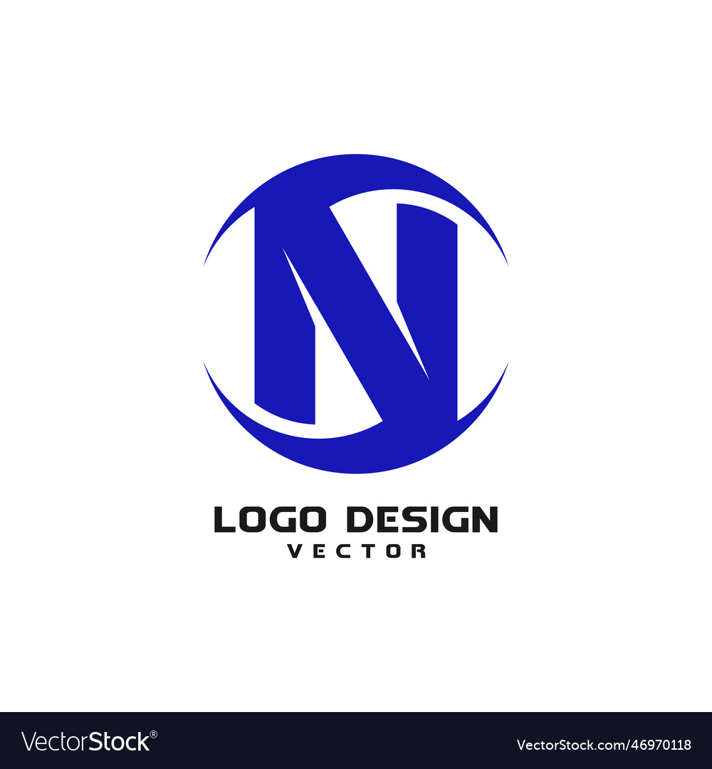 Abstract n letter icon logo design Royalty Free Vector Image