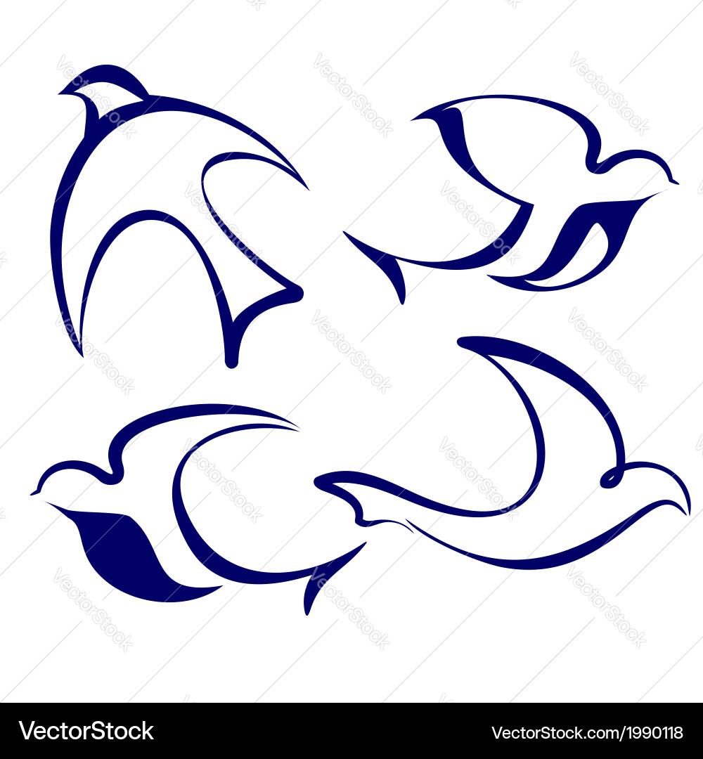 Bird icon set Royalty Free Vector Image - VectorStock