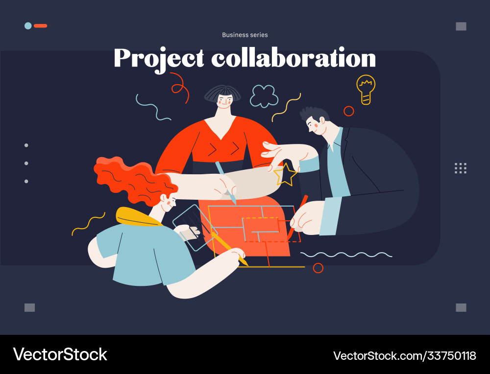 Business topics - project collaboration web Vector Image