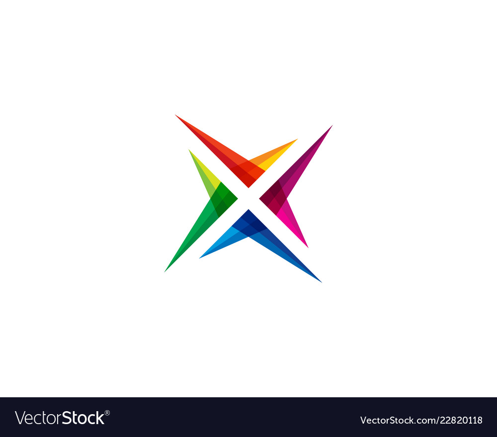 Color letter x logo icon design Royalty Free Vector Image