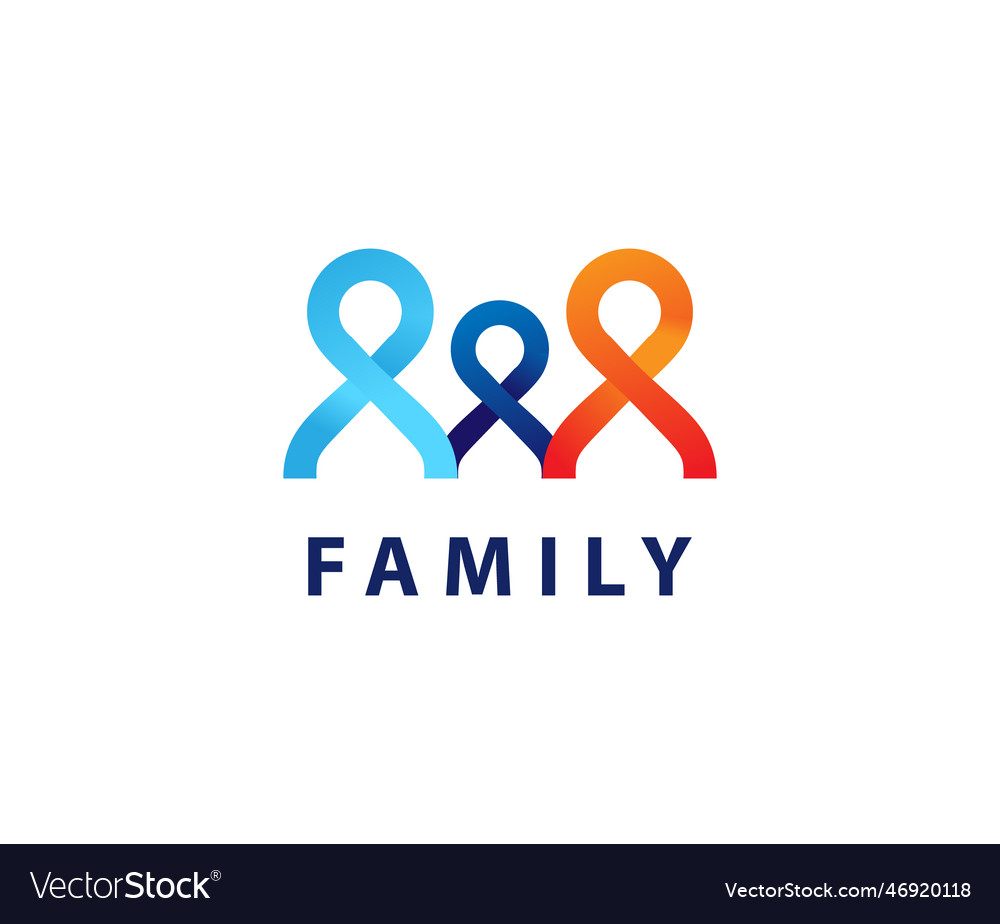 Family link logo design Royalty Free Vector Image