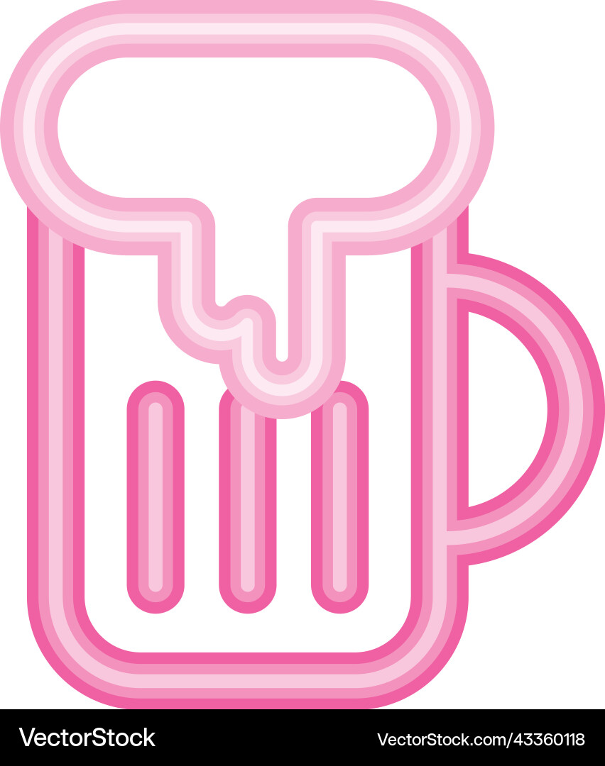 Flat neon beer Royalty Free Vector Image - VectorStock