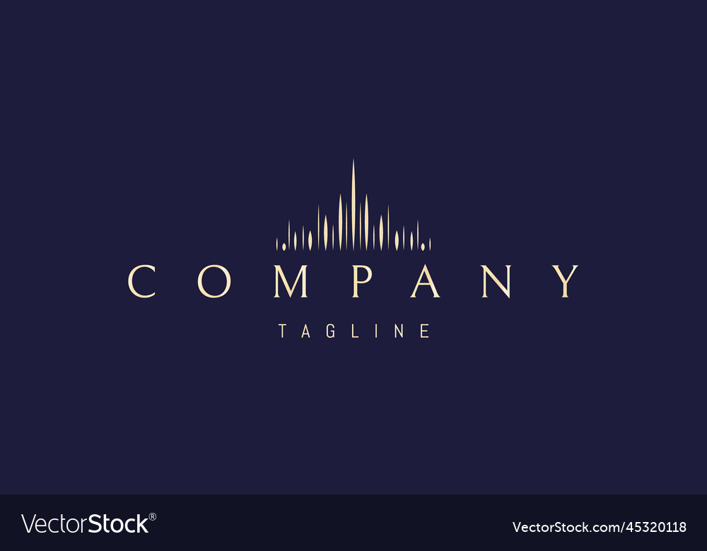 Golden logo on which an abstract image Royalty Free Vector