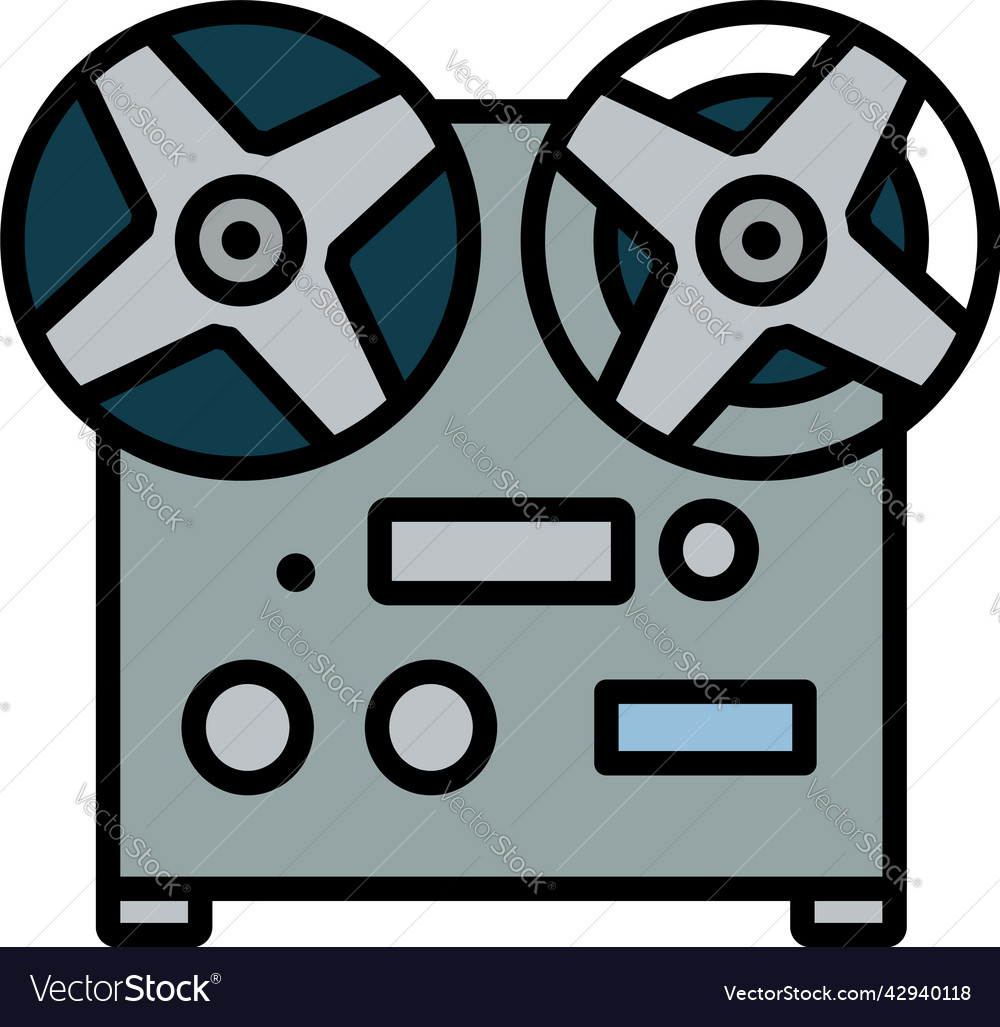 Reel tape recorder icon Royalty Free Vector Image