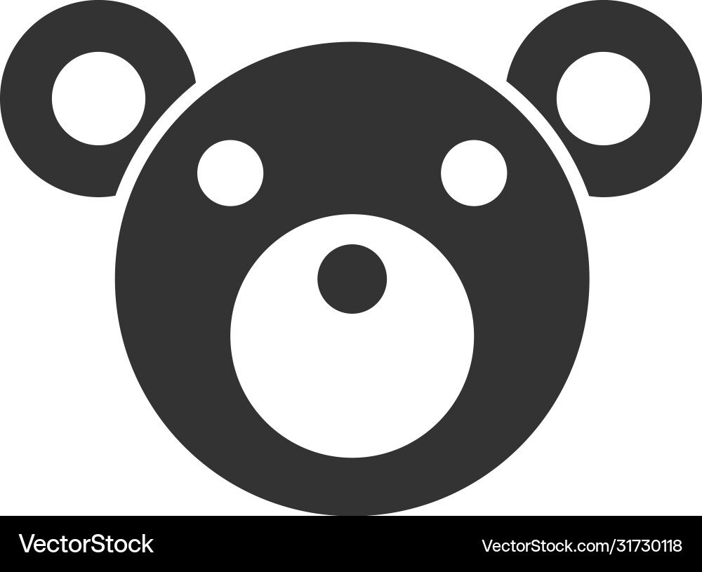 Teddy bear icon flat Royalty Free Vector Image
