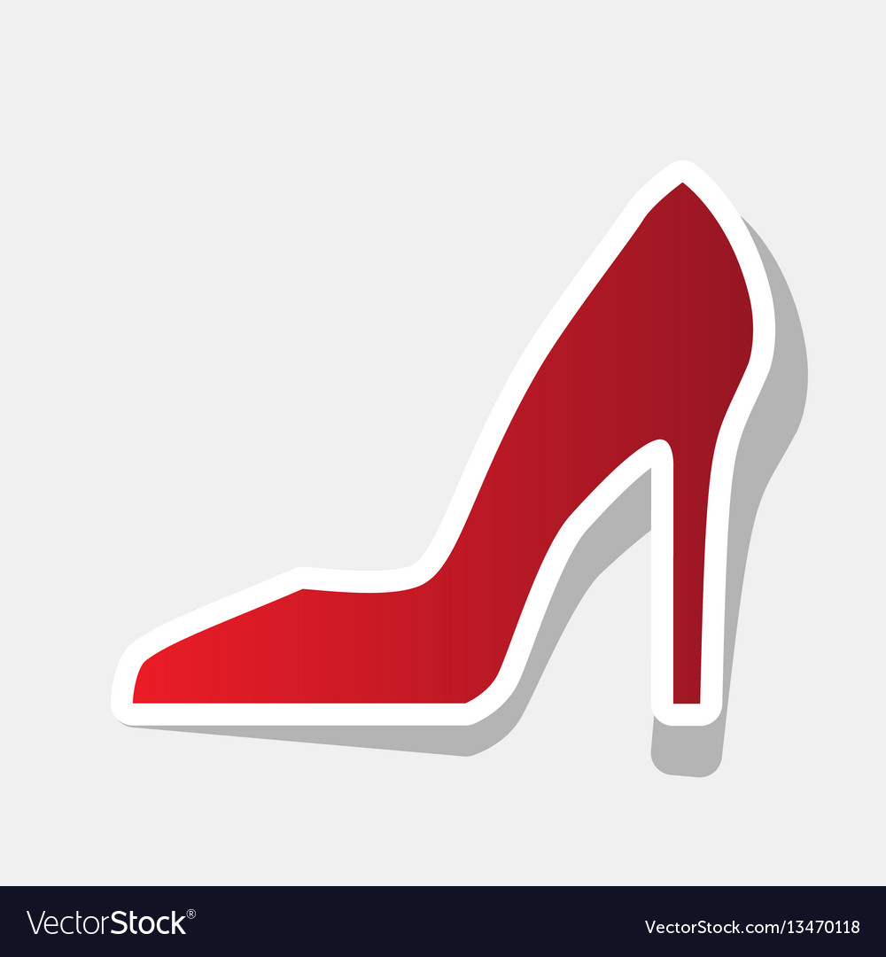 Woman Shoe Sign New Year Reddish Icon Royalty Free Vector