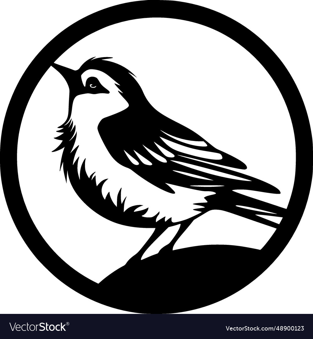 Bird - black and white Royalty Free Vector Image