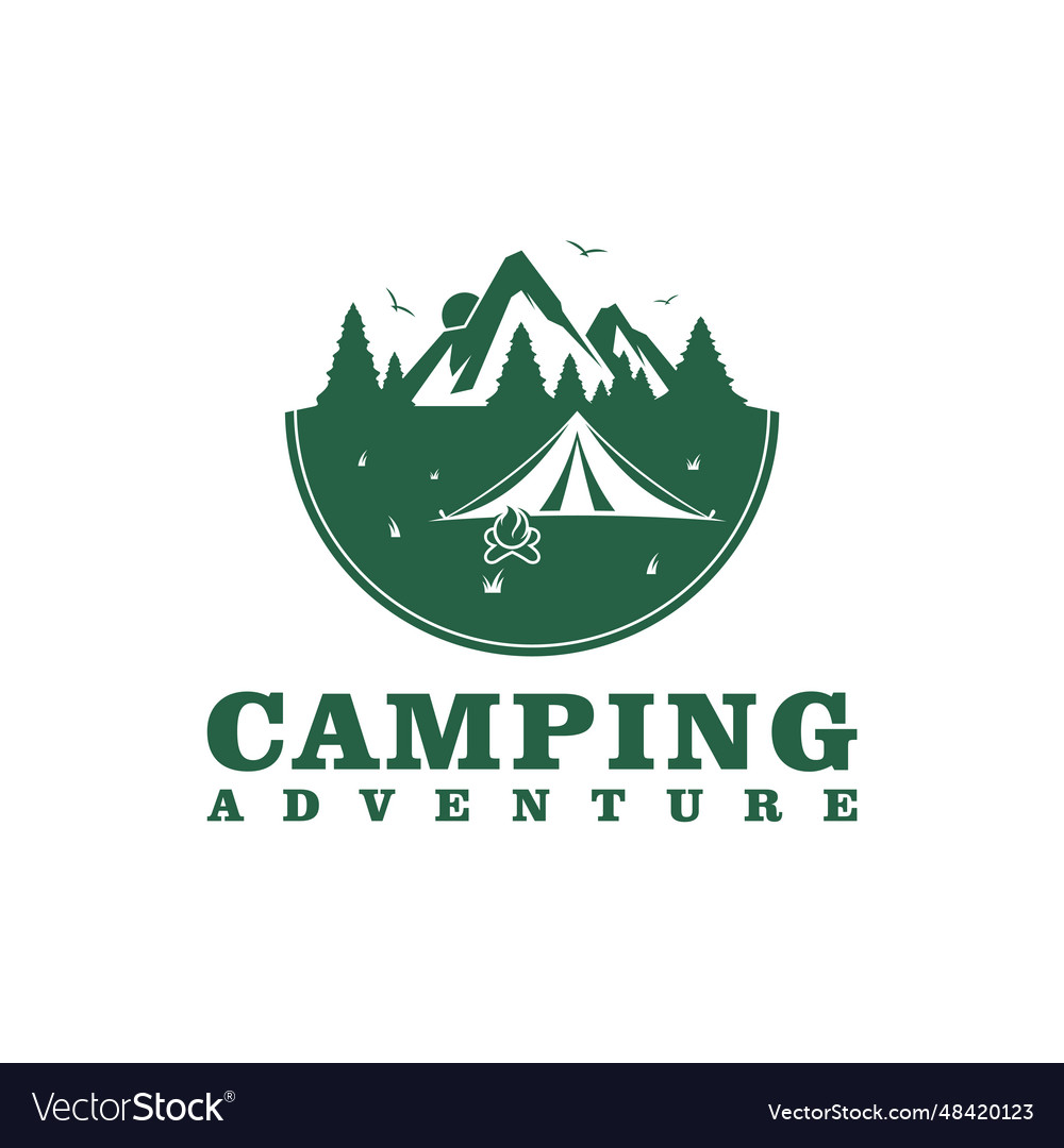 Camping logo design template adventure Royalty Free Vector