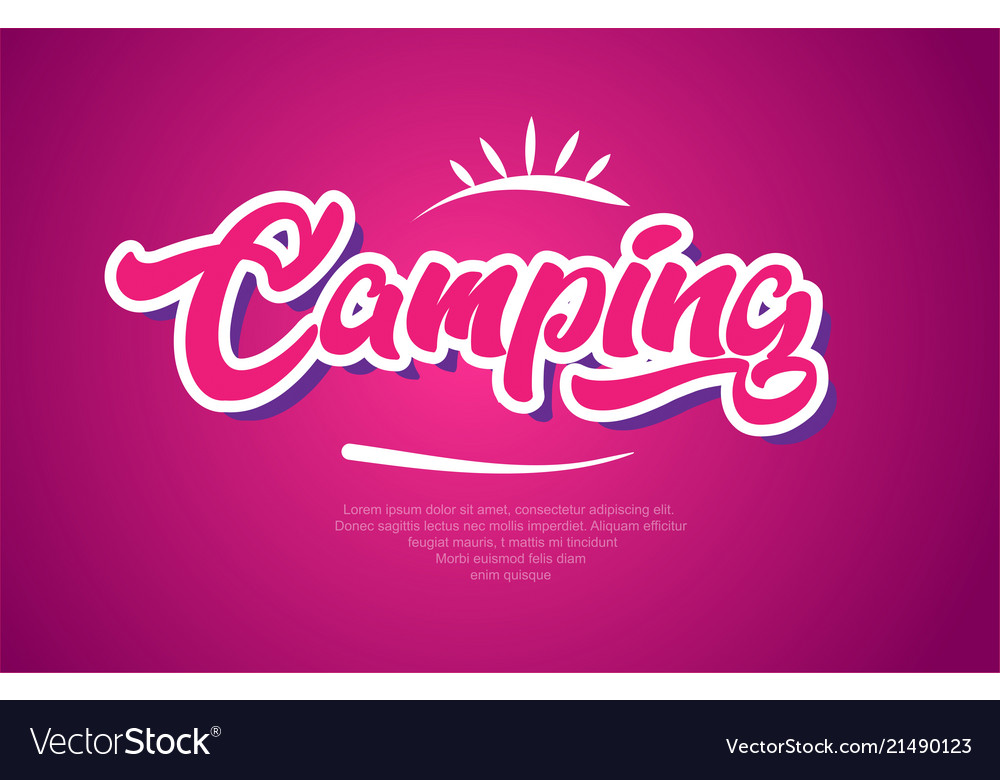 Logo with the Word Camp. Camping text