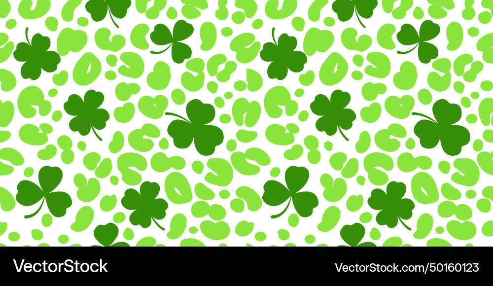 Clover leaves seamless pattern shamrock Royalty Free Vector
