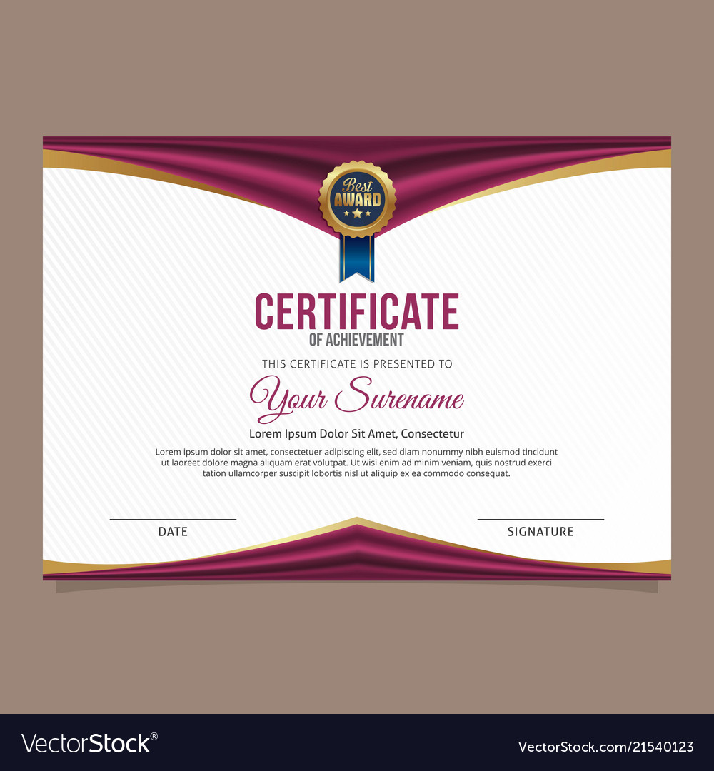 Elegant Certificate Template Royalty Free Vector Image