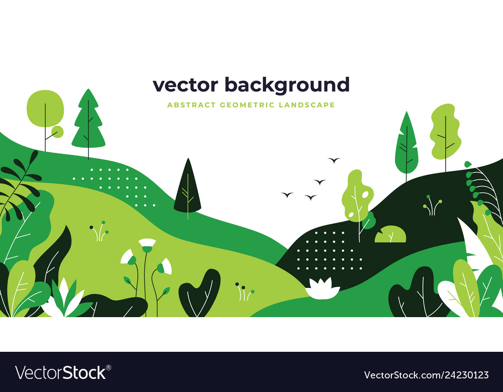 Gradient plant landscape minimal flat leaves Vector Image