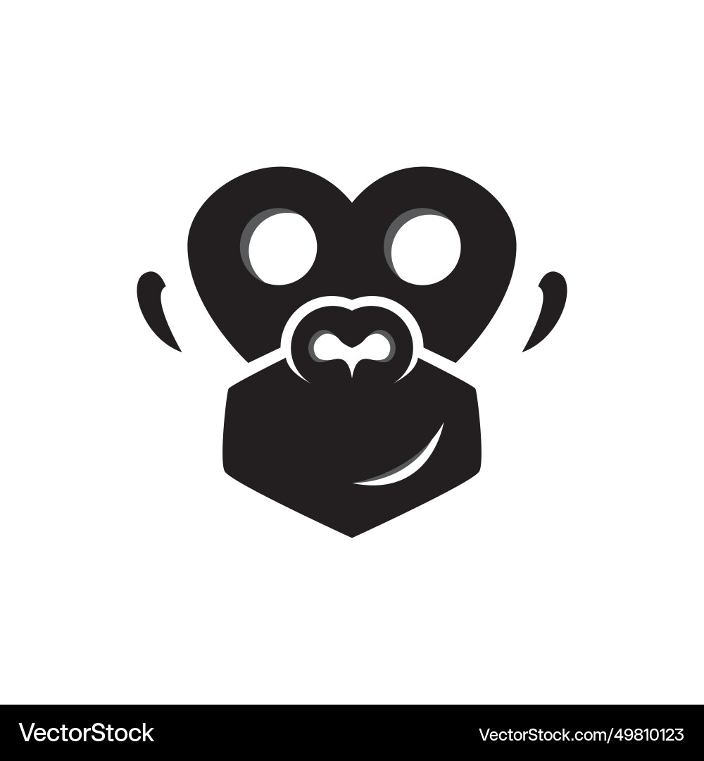 Monkey head logo design Royalty Free Vector Image