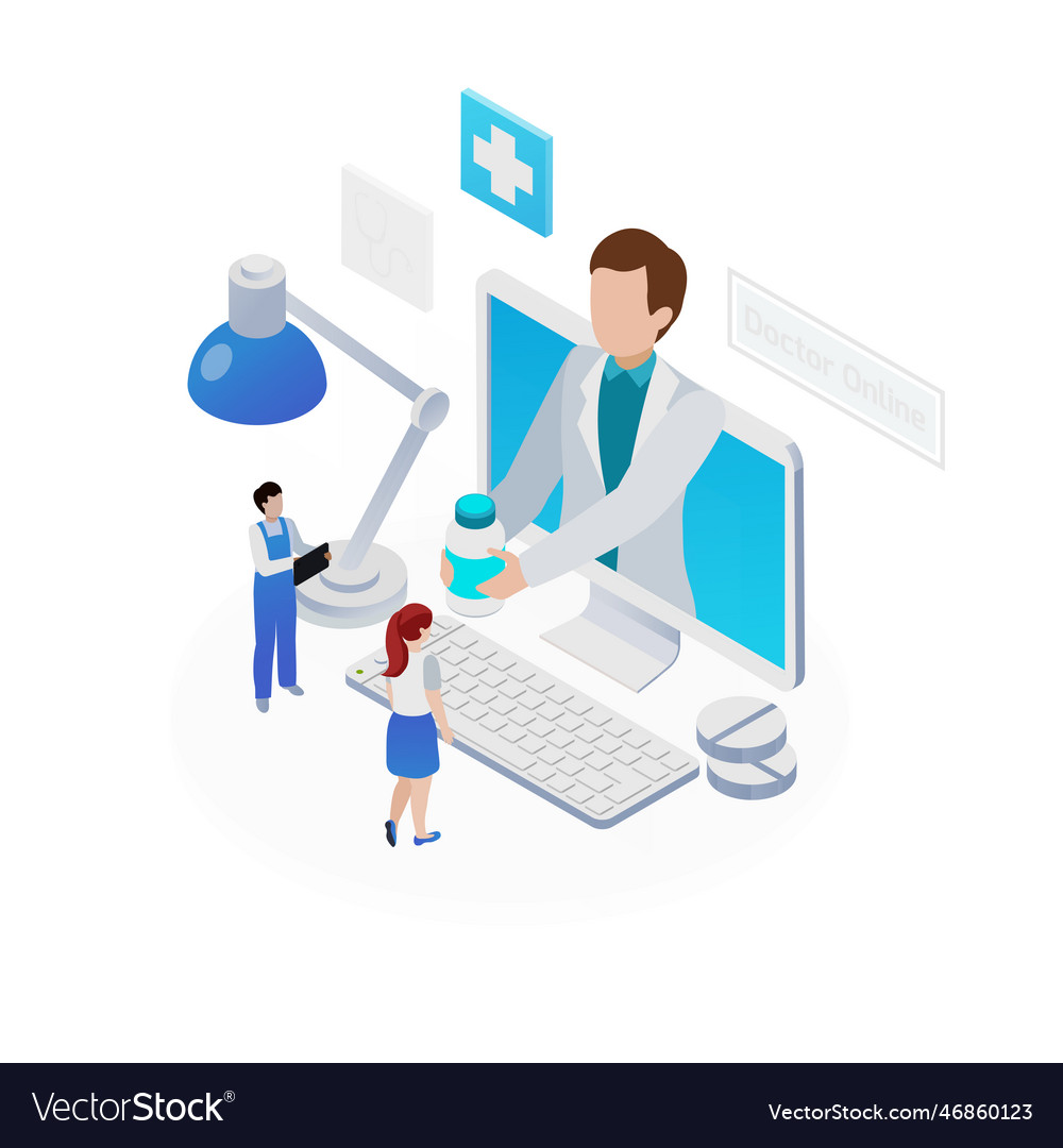 Telemedicine Isometric Concept Royalty Free Vector Image