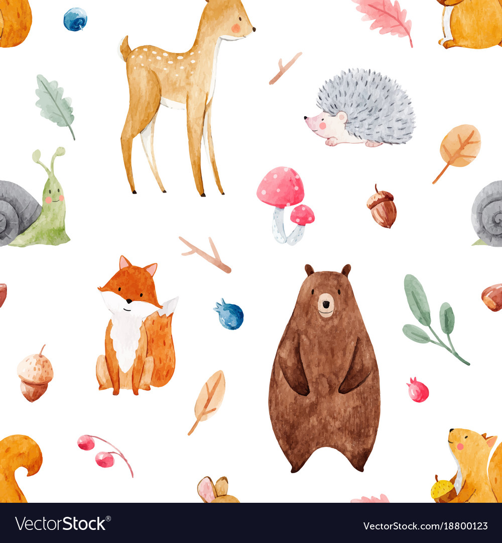 Watercolor baby pattern