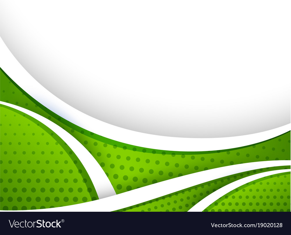 Background design with green curve lines Vector Image