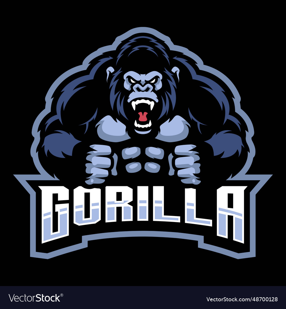 Gorilla kong cartoon character mascot Royalty Free Vector