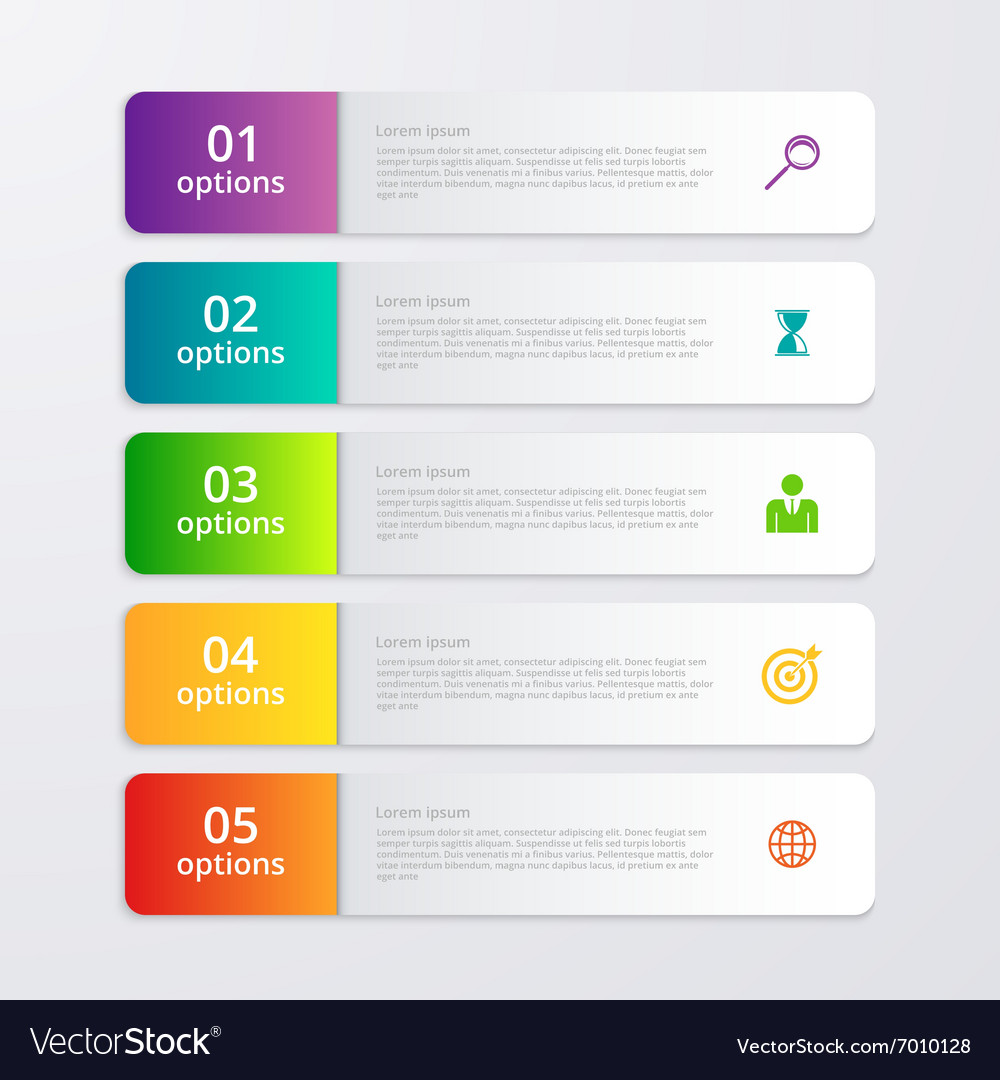 Infographic five options Royalty Free Vector Image