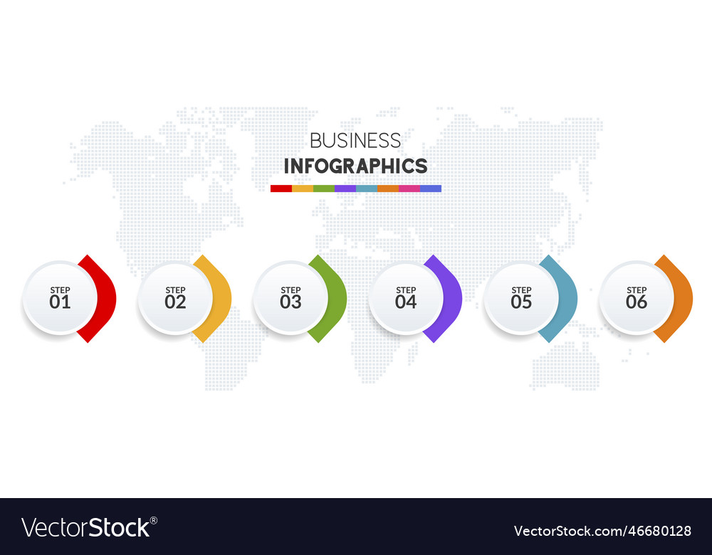 Infographics design template and icons with 6