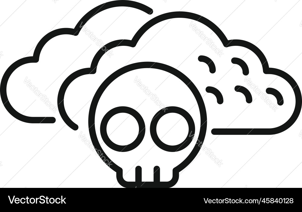 Malware cloud data icon outline virus Royalty Free Vector