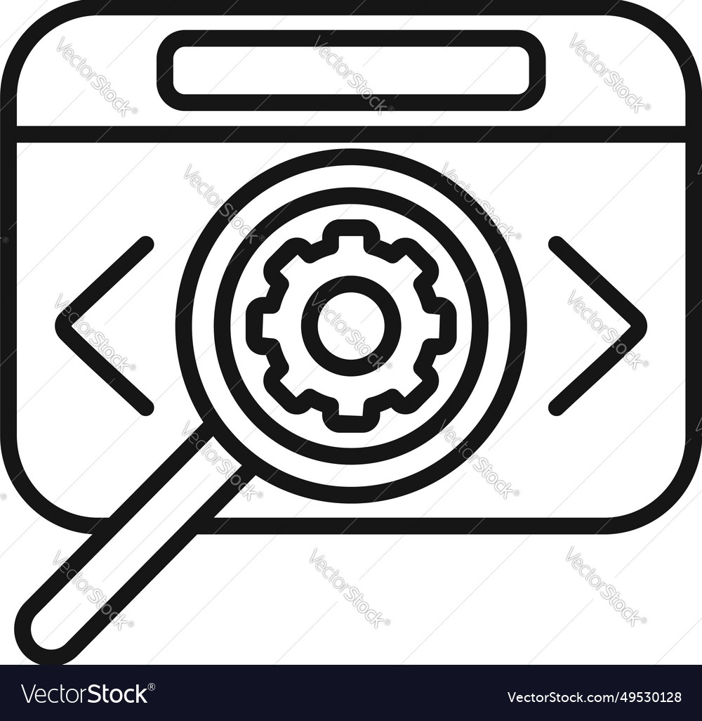 Search gear api icon outline internet Royalty Free Vector