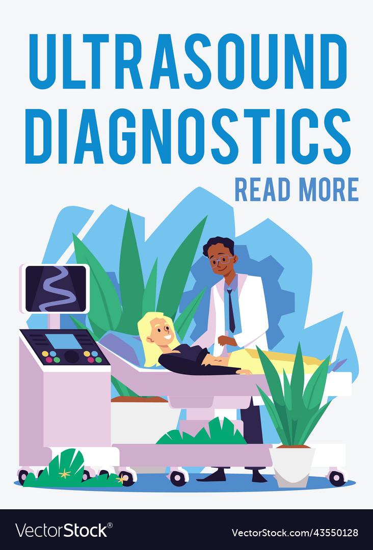 Ultrasound diagnostics and health exam banner Vector Image