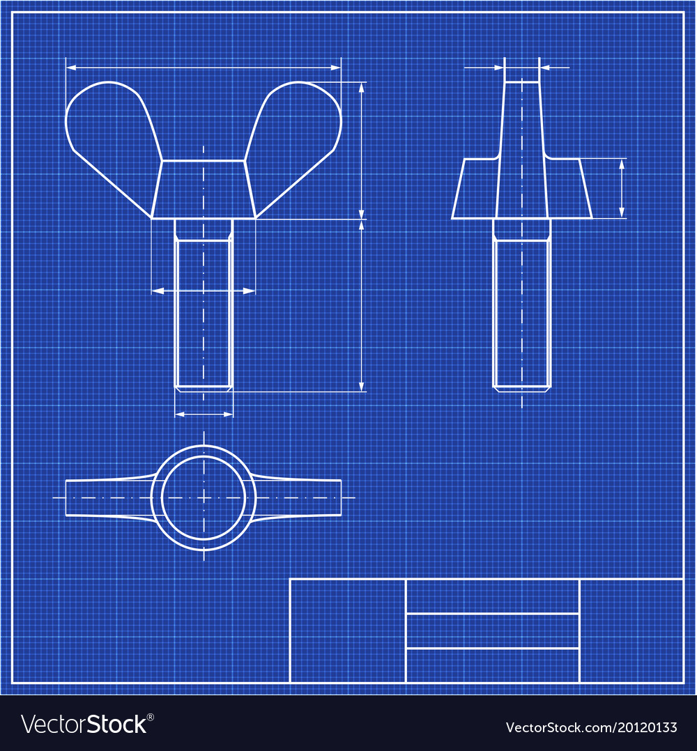 Blueprints Mechanical Engineering Drawings Of Vector Image