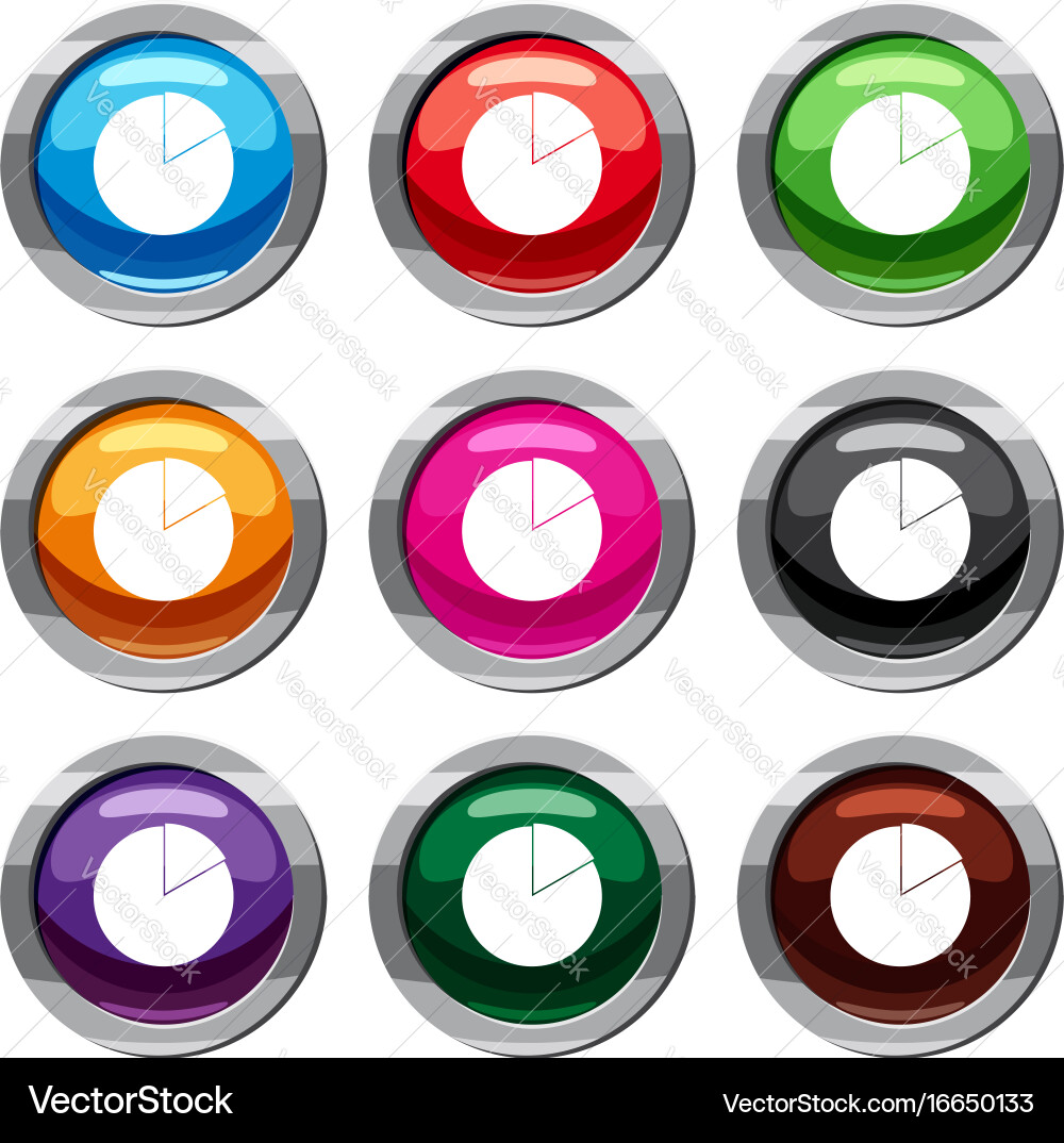 Business pie chart set 9 collection Royalty Free Vector