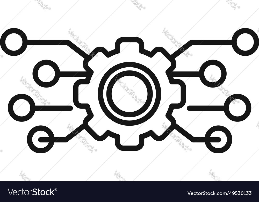 Gear api structure icon outline hosting Royalty Free Vector