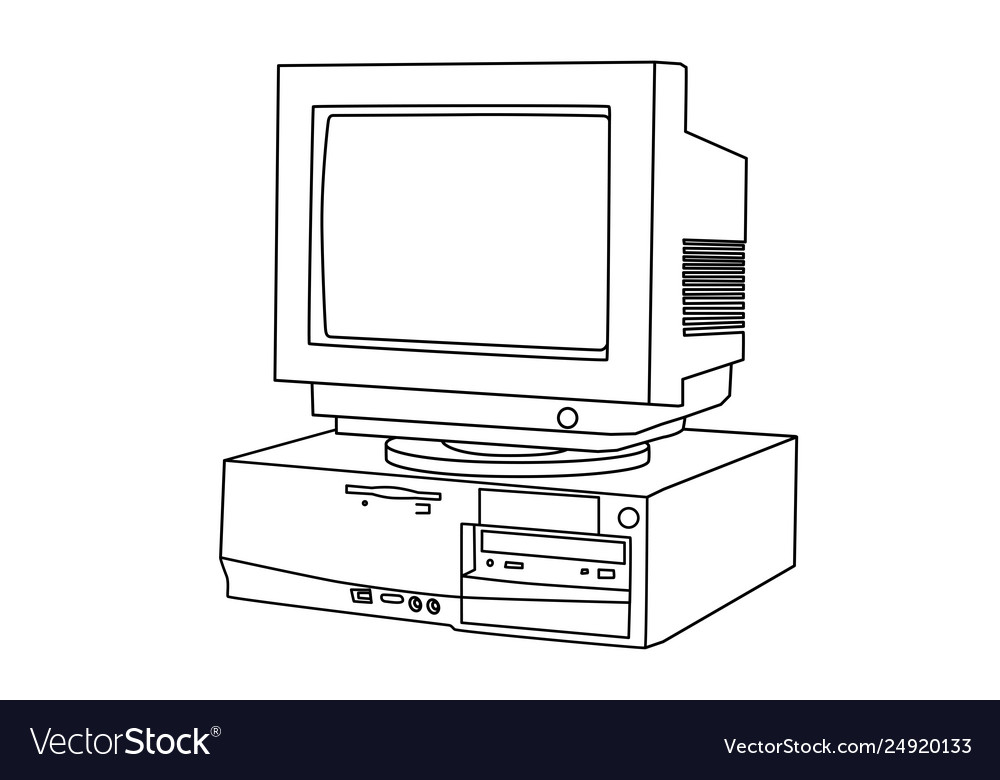 How to draw desktop computer step by step very easy method/Computer parts  drawing - YouTube