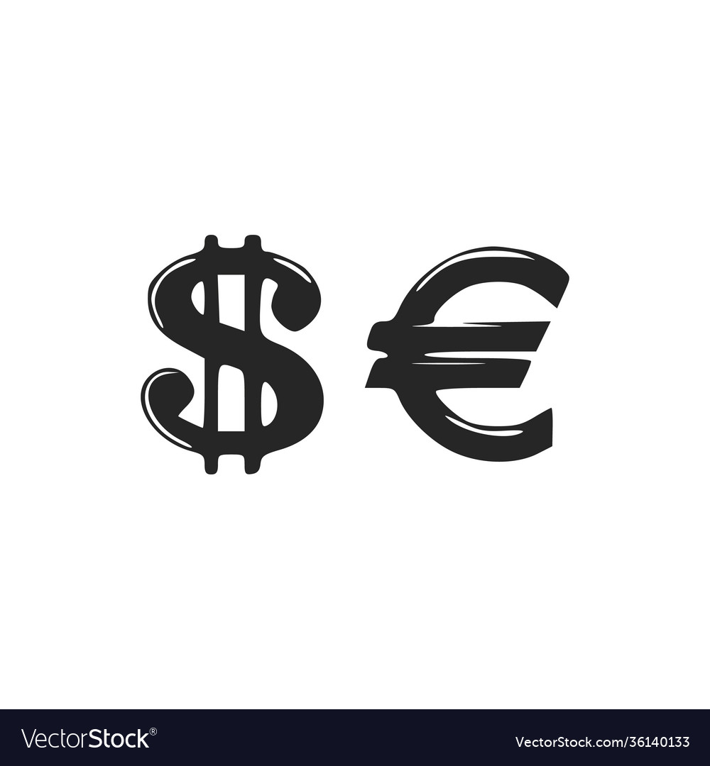 icons-dollar-sign-and-euro-sign-dollar-euro-vector-image