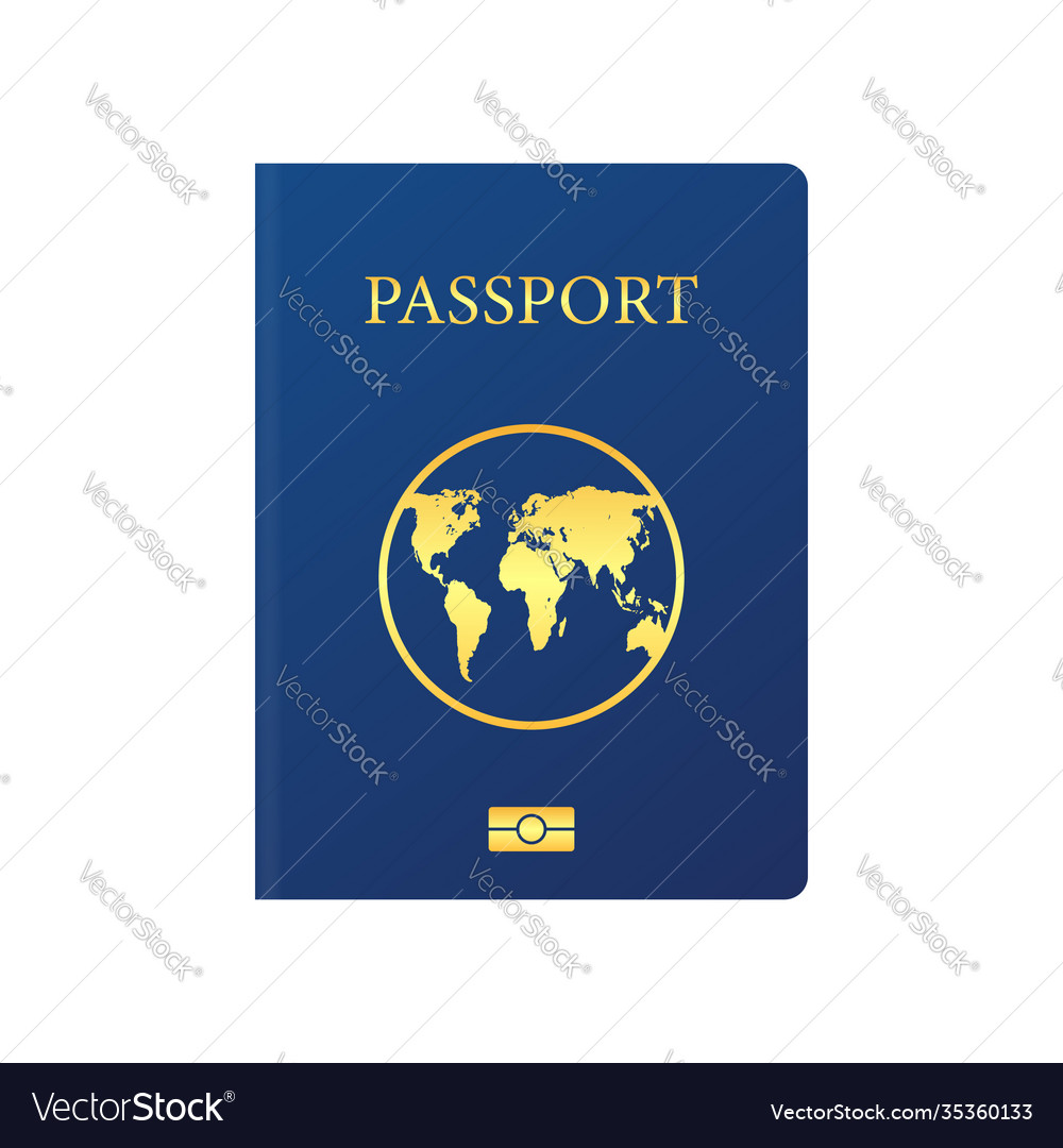 International passport cover template blue Vector Image