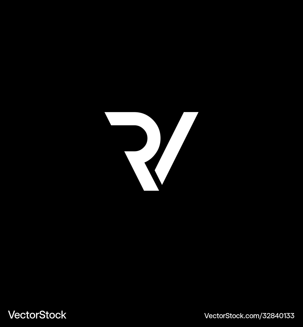 Vr or rv logo and icon designs with black Vector Image