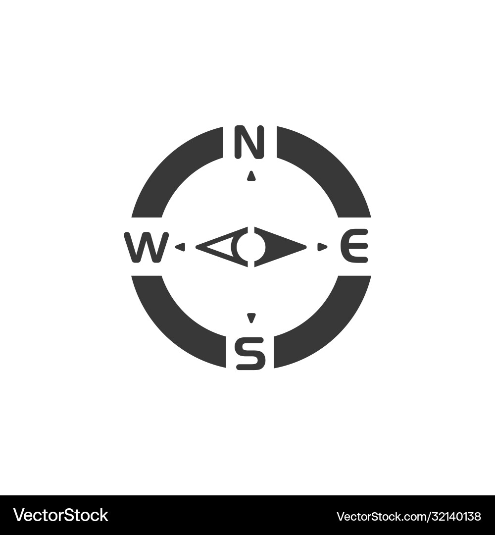 Compass east direction icon weather and map glyph Vector Image