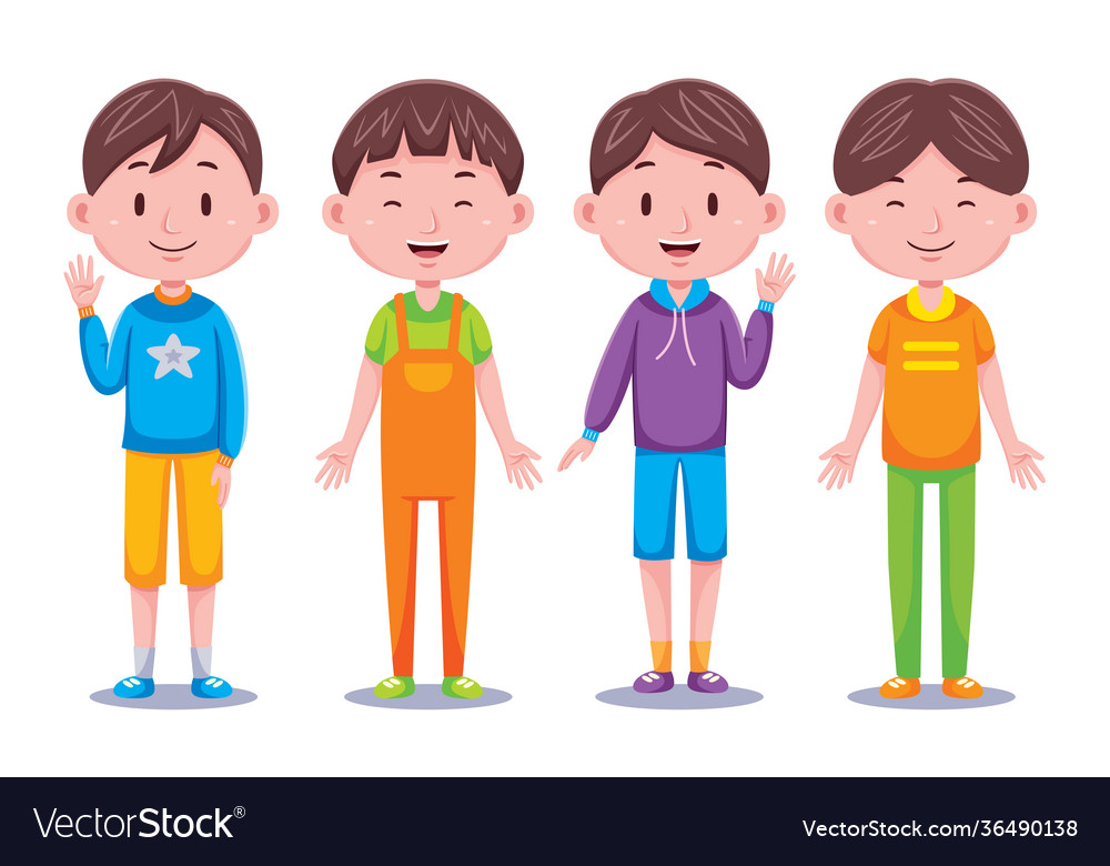 Cute boy kids Royalty Free Vector Image - VectorStock