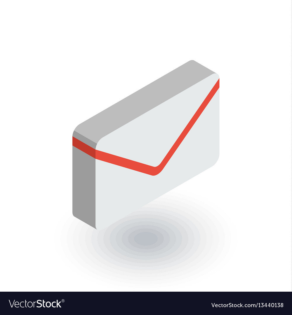 Envelope email letter mail isometric flat icon Vector Image