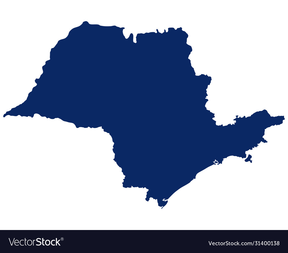 Map sao paulo in blue colour Royalty Free Vector Image