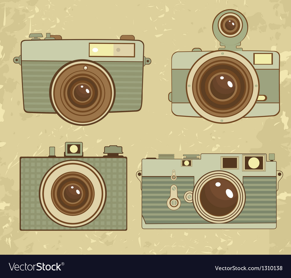 Download Vintage cameras Royalty Free Vector Image - VectorStock