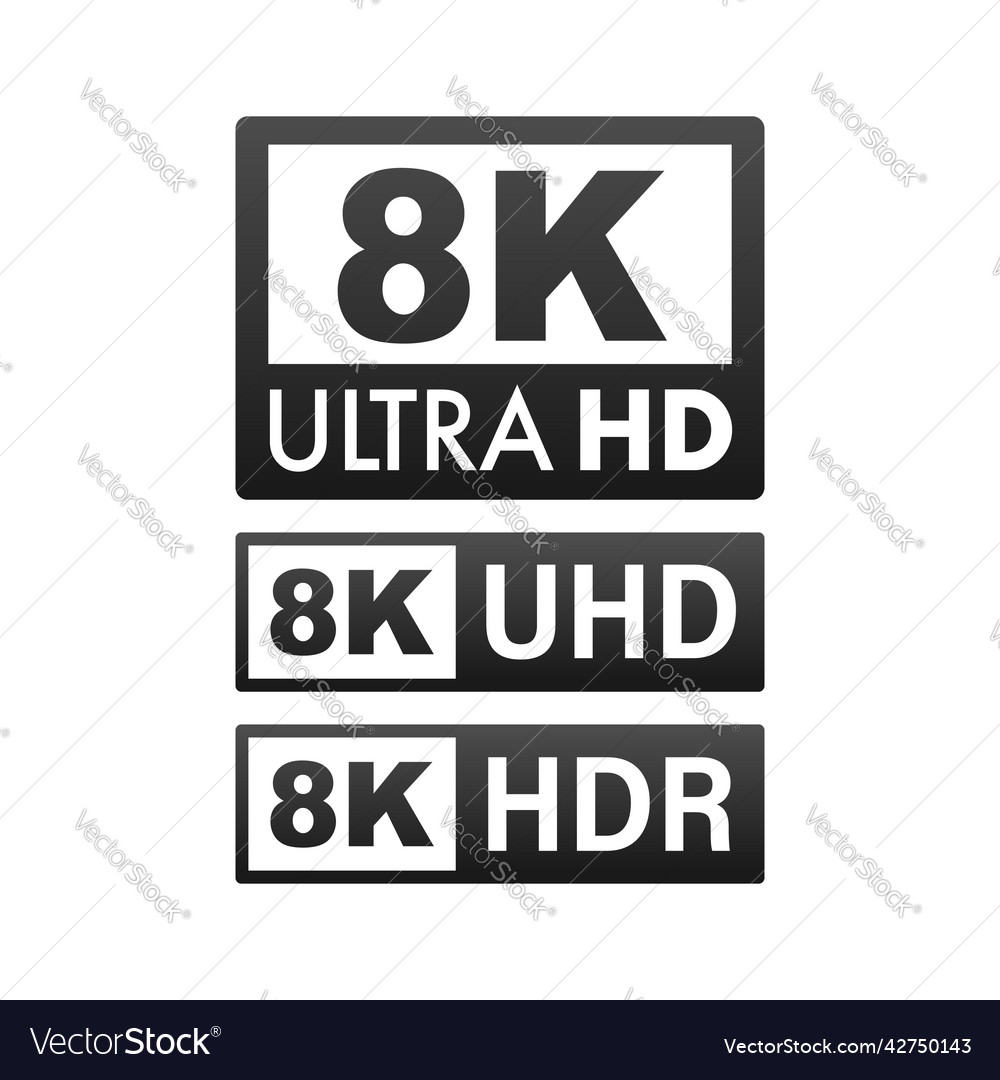 8k Ultra Hd Label High Technology Led Television Vector Image 8k Ultra Hd Label High Technology Led Television Vector Image