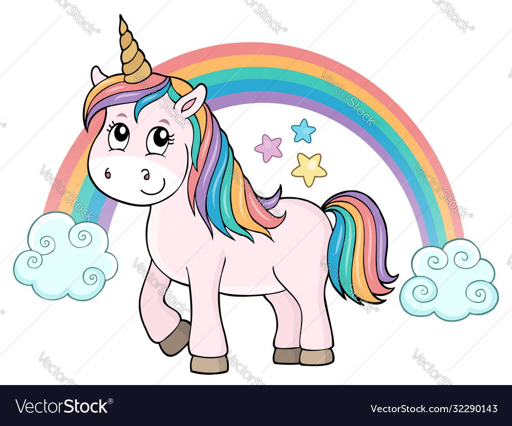 Cute unicorn topic image 2 Royalty Free Vector Image