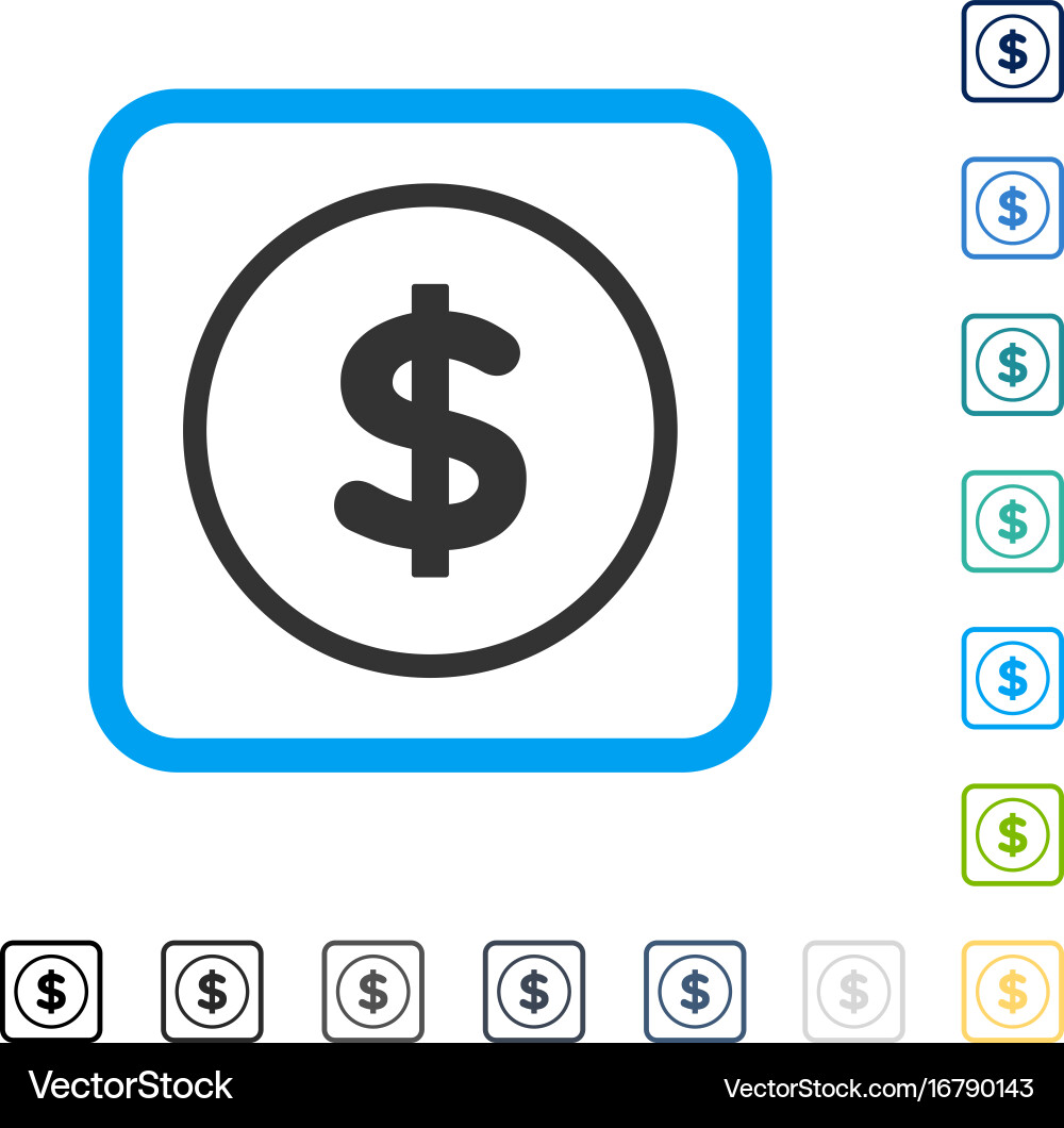 Dollar framed icon Royalty Free Vector Image - VectorStock