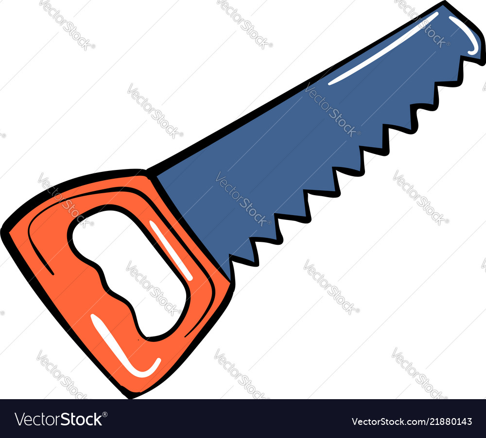 Hand saw icon cartoon style Royalty Free Vector Image