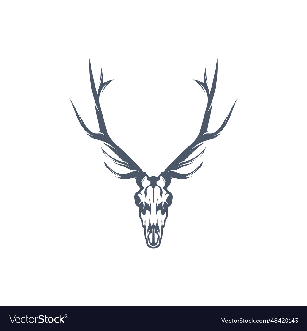 Head deer bone design Royalty Free Vector Image