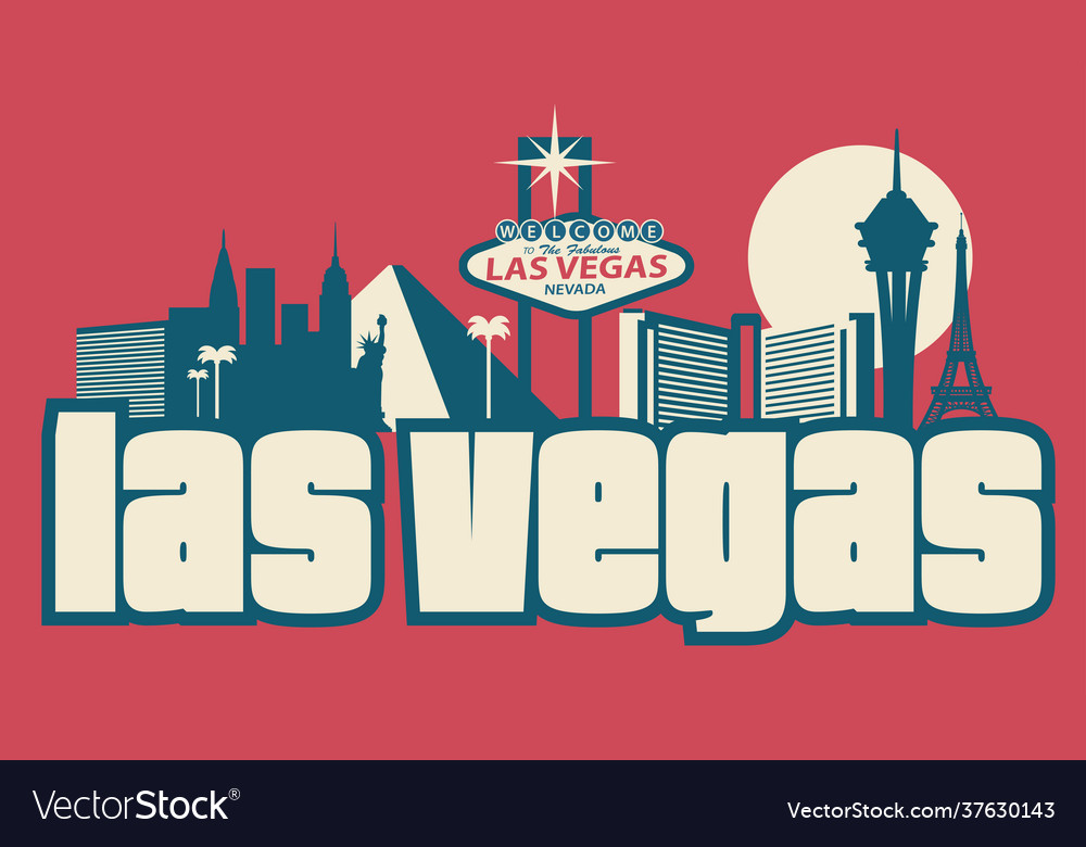 Las vegas nevada skyline Royalty Free Vector Image