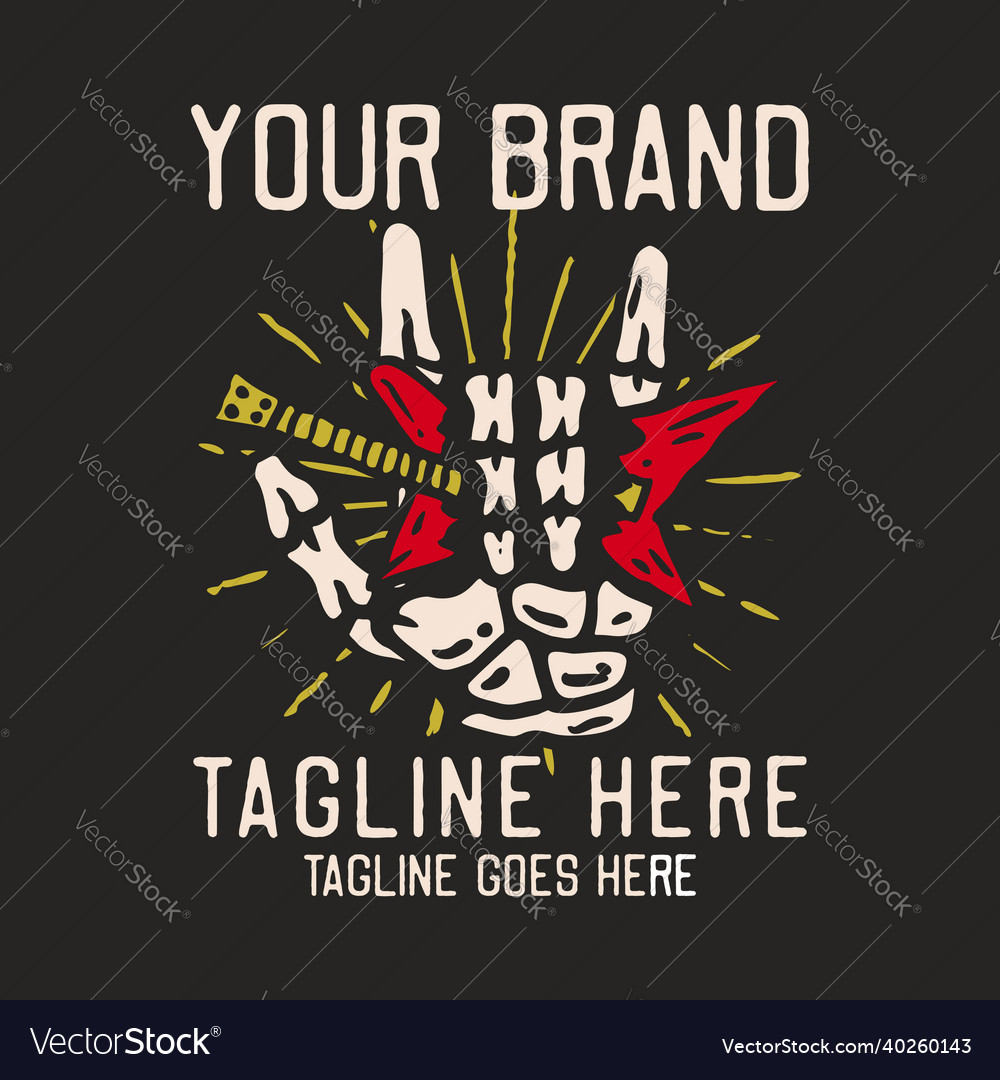 Skeleton hand broking a guitar vintage t shirt vector image Skeleton hand broking a guitar vintage t shirt