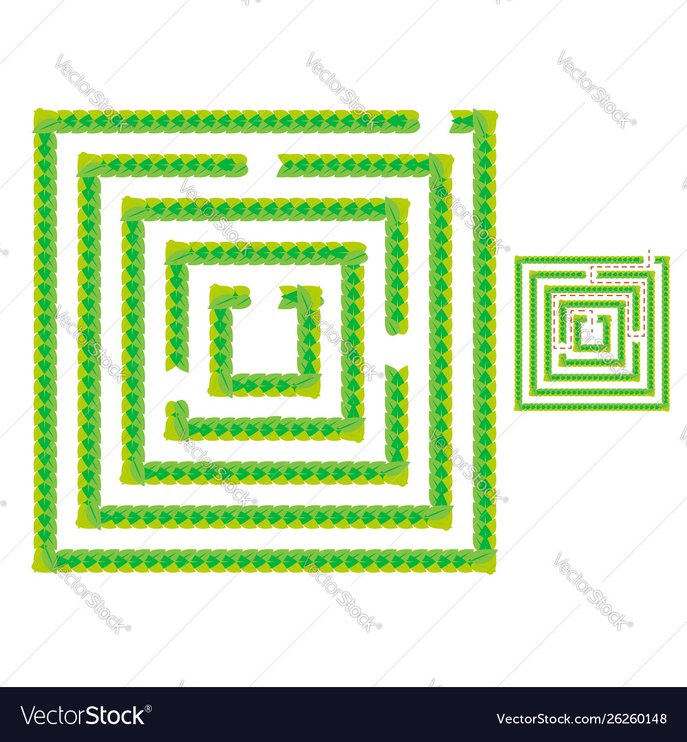 A simple green maze leaves game for kids Vector Image