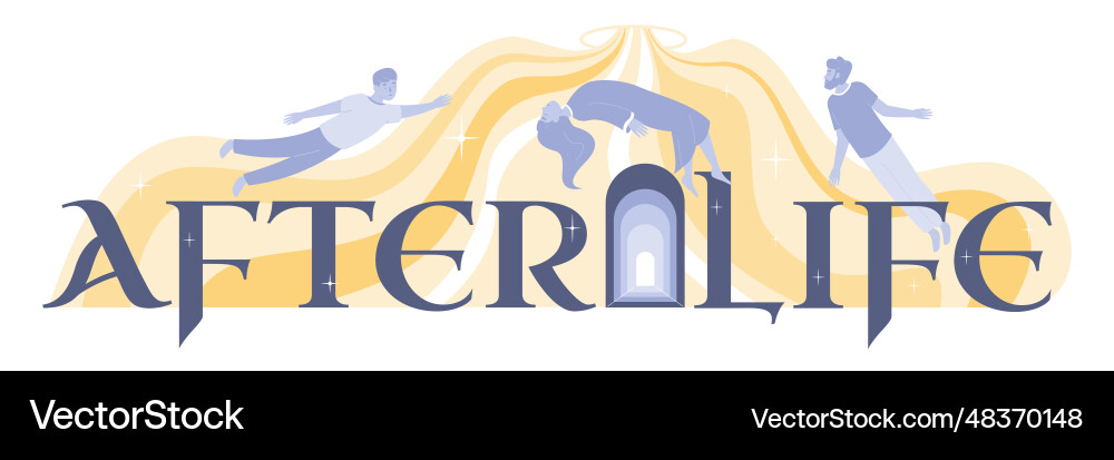 Afterlife flat text composition Royalty Free Vector Image
