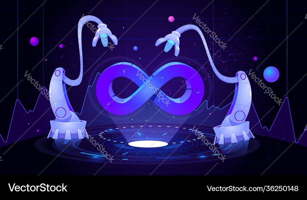 Cartoon devops concept Royalty Free Vector Image