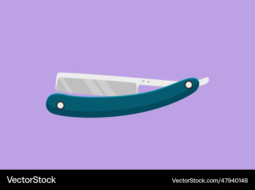 Cartoon flat style drawing shaving razor straight Vector Image